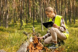 female forestry worker