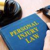 Personal injury law and gavel on a desk