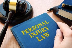 Personal injury law and gavel on a desk