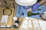 Evidence bag, Police scientific laboratory, conceptual image