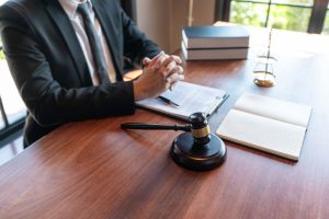 Attorney sitting at his desk