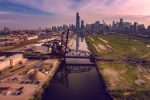 High Angle View Of Chicago At Waterfront