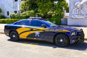 State Trooper vehicle outside the State Capitol building in Salem, OR, USA