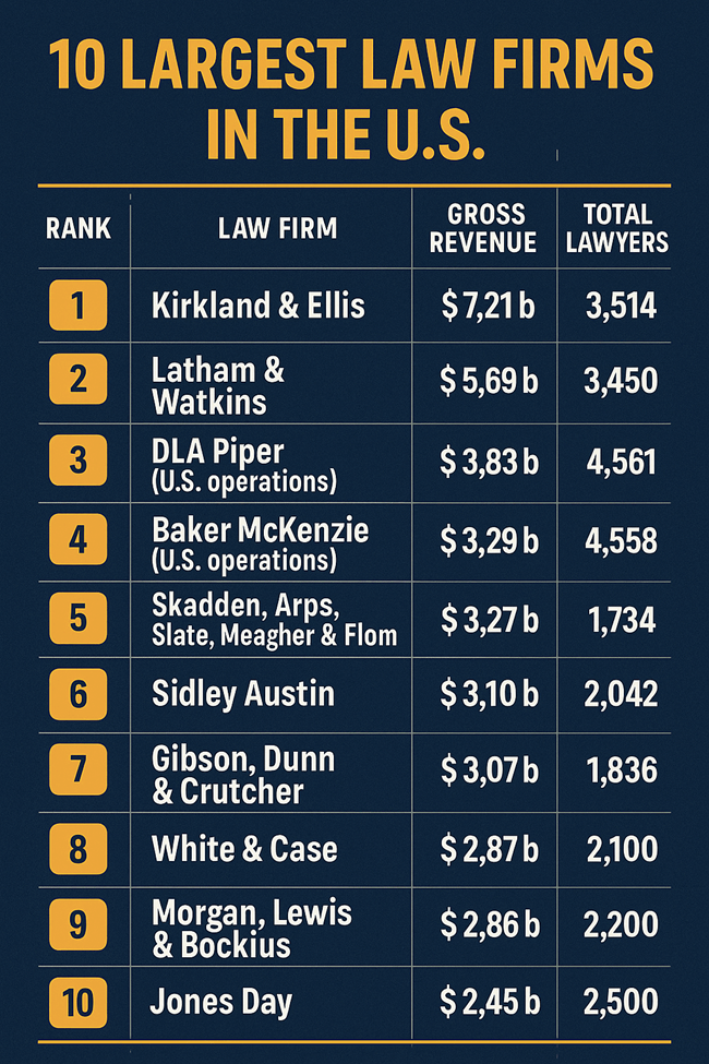 10 Largest Law Firms in the U.S.