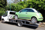 Car repossession on a tow truck