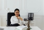 lawyer sitting in her office