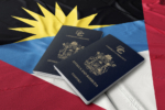 Antigua and Barbuda passport travel on its flag