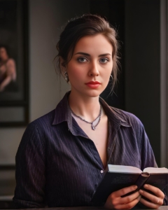 Woman holding a legal book