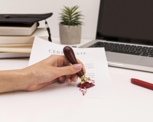 using a wax seal to seal a document