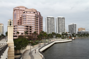 Downtown West Palm Beach along Intracoastal waterfront
