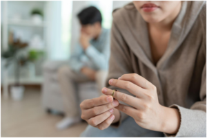 Quiet moment between two individuals