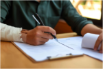 Filling out official claim forms after a workplace injury