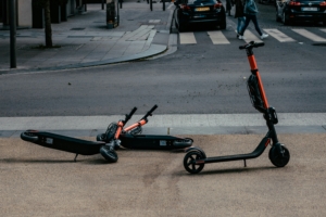 E-Scooters on the ground