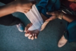 Bandage over an injury