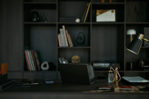 Law Office Workspace Showing Divorce Consultation and Legal Support