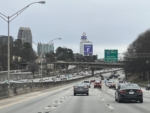 A view of Interstate 85 southbound as it approaches the Downtown Connector (I-75/I-85) in Atlanta, Georgia
